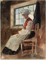 Campesina escandinava en un interior, c.1906